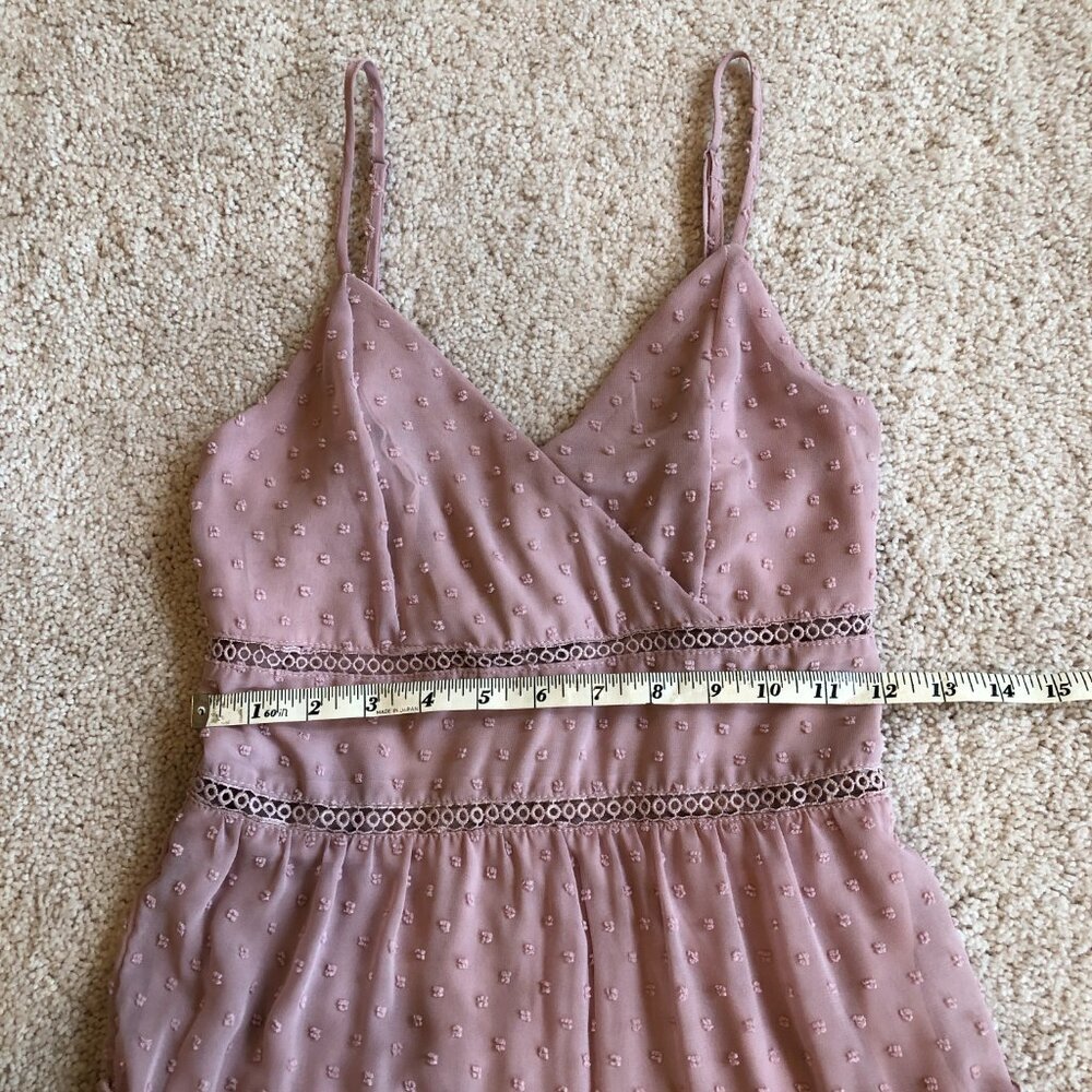 Altar'd State Baby Doll Sleeveless Adjustable Straps Pink Lined Sheer Mini Dress - Picture 13 of 15